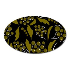 Folk Flowers Pattern  Oval Magnet by Eskimos