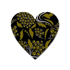 Folk Flowers Pattern  Heart Magnet by Eskimos