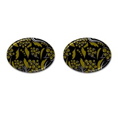 Folk Flowers Pattern  Cufflinks (oval) by Eskimos