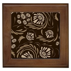 Folk Flowers Pattern  Framed Tile by Eskimos