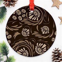 Folk Flowers Pattern  Ornament (round) by Eskimos