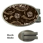 Folk flowers pattern  Money Clips (Oval)  Front