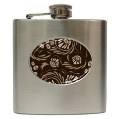 Folk Flowers Pattern  Hip Flask (6 Oz) by Eskimos