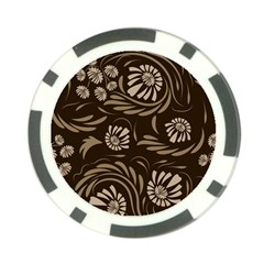 Folk Flowers Pattern  Poker Chip Card Guard