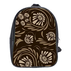 Folk Flowers Pattern  School Bag (large) by Eskimos