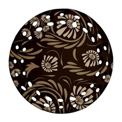 Folk Flowers Pattern  Round Filigree Ornament (two Sides) by Eskimos