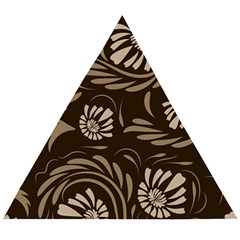 Folk Flowers Pattern  Wooden Puzzle Triangle