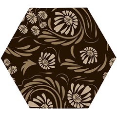 Folk Flowers Pattern  Wooden Puzzle Hexagon