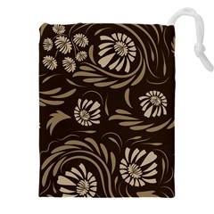 Folk Flowers Pattern  Drawstring Pouch (4xl)