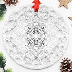 Mono Repeats I Round Filigree Ornament (two Sides)