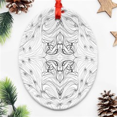 Mono Repeats I Oval Filigree Ornament (two Sides)