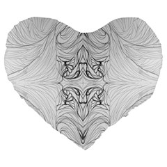 Mono Repeats I Large 19  Premium Heart Shape Cushions