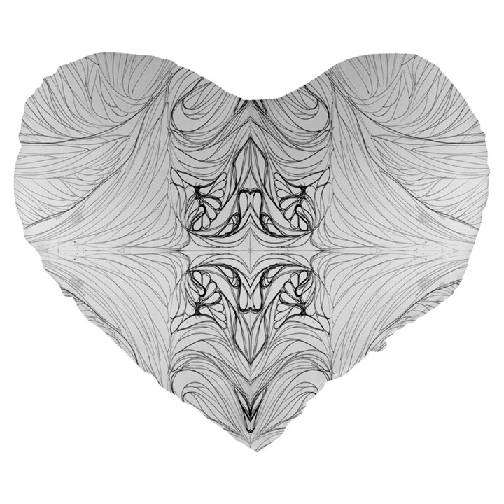 Mono Repeats I Large 19  Premium Heart Shape Cushions