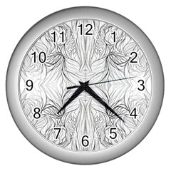 Mono Disegno Repeats Wall Clock (silver) by kaleidomarblingart