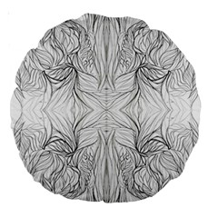 Mono Disegno Repeats Large 18  Premium Round Cushions by kaleidomarblingart