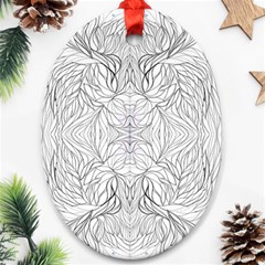 Mono Repeats Iii Ornament (oval)