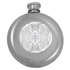 Mono Repeats Iii Round Hip Flask (5 Oz) by kaleidomarblingart