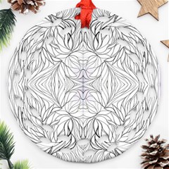 Mono Repeats Iii Ornament (round Filigree)