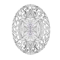 Mono Repeats Iii Oval Filigree Ornament (two Sides)