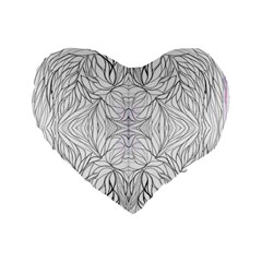 Mono Repeats Iii Standard 16  Premium Flano Heart Shape Cushions