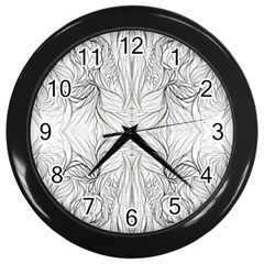 Mono Disegno Repeats Wall Clock (black) by kaleidomarblingart