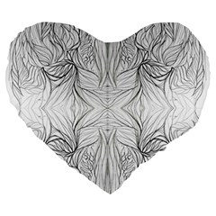 Mono Disegno Repeats Large 19  Premium Flano Heart Shape Cushions