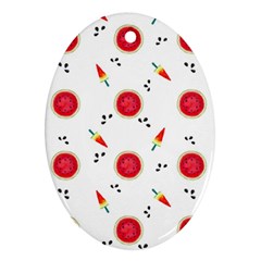 Slices Of Red And Juicy Watermelon Ornament (oval) by SychEva