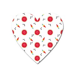 Slices Of Red And Juicy Watermelon Heart Magnet by SychEva