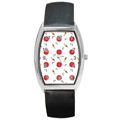 Slices Of Red And Juicy Watermelon Barrel Style Metal Watch by SychEva