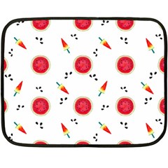 Slices Of Red And Juicy Watermelon Double Sided Fleece Blanket (mini)  by SychEva