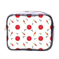 Slices Of Red And Juicy Watermelon Mini Toiletries Bag (one Side) by SychEva