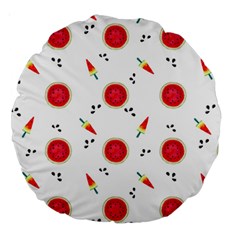 Slices Of Red And Juicy Watermelon Large 18  Premium Round Cushions by SychEva