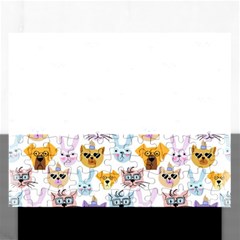 Funny Animal Faces With Glasses On A White Background Rectangular Jigsaw Puzzl by SychEva