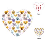 Funny Animal Faces With Glasses On A White Background Playing Cards Single Design (Heart) Front