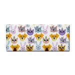 Funny Animal Faces With Glasses On A White Background Hand Towel Front