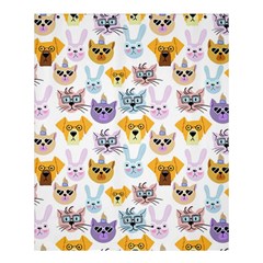 Funny Animal Faces With Glasses On A White Background Shower Curtain 60  X 72  (medium) 