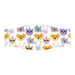 Funny Animal Faces With Glasses On A White Background Stretchable Headband by SychEva