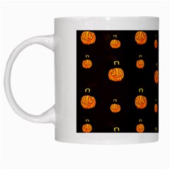 Halloween Pumpkins Pattern, Witch Hat Jack O  Lantern White Mugs