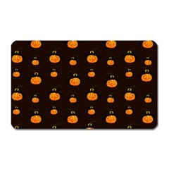 Halloween Pumpkins Pattern, Witch Hat Jack O  Lantern Magnet (rectangular) by Casemiro