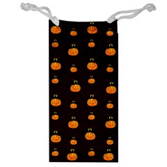 Halloween Pumpkins Pattern, Witch Hat Jack O  Lantern Jewelry Bag by Casemiro