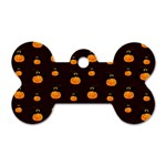 Halloween pumpkins pattern, witch hat Jack O  Lantern Dog Tag Bone (One Side) Front