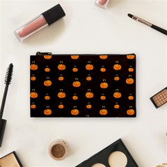 Halloween Pumpkins Pattern, Witch Hat Jack O  Lantern Cosmetic Bag (small) by Casemiro