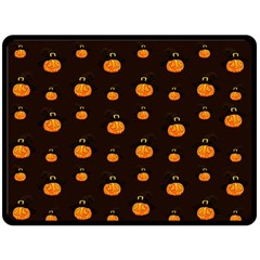 Halloween Pumpkins Pattern, Witch Hat Jack O  Lantern Fleece Blanket (large)  by Casemiro