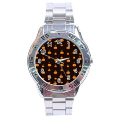 Halloween Pumpkins Pattern, Witch Hat Jack O  Lantern Stainless Steel Analogue Watch by Casemiro