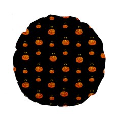 Halloween Pumpkins Pattern, Witch Hat Jack O  Lantern Standard 15  Premium Round Cushions by Casemiro