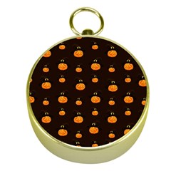 Halloween Pumpkins Pattern, Witch Hat Jack O  Lantern Gold Compasses by Casemiro