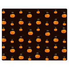 Halloween Pumpkins Pattern, Witch Hat Jack O  Lantern Double Sided Flano Blanket (medium)  by Casemiro