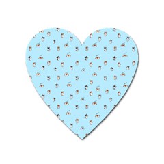 Cute Kawaii Dogs Pattern At Sky Blue Heart Magnet by Casemiro