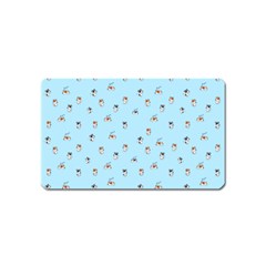 Cute Kawaii Dogs Pattern At Sky Blue Magnet (name Card) by Casemiro