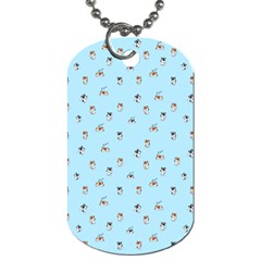 Cute Kawaii Dogs Pattern At Sky Blue Dog Tag (one Side) by Casemiro